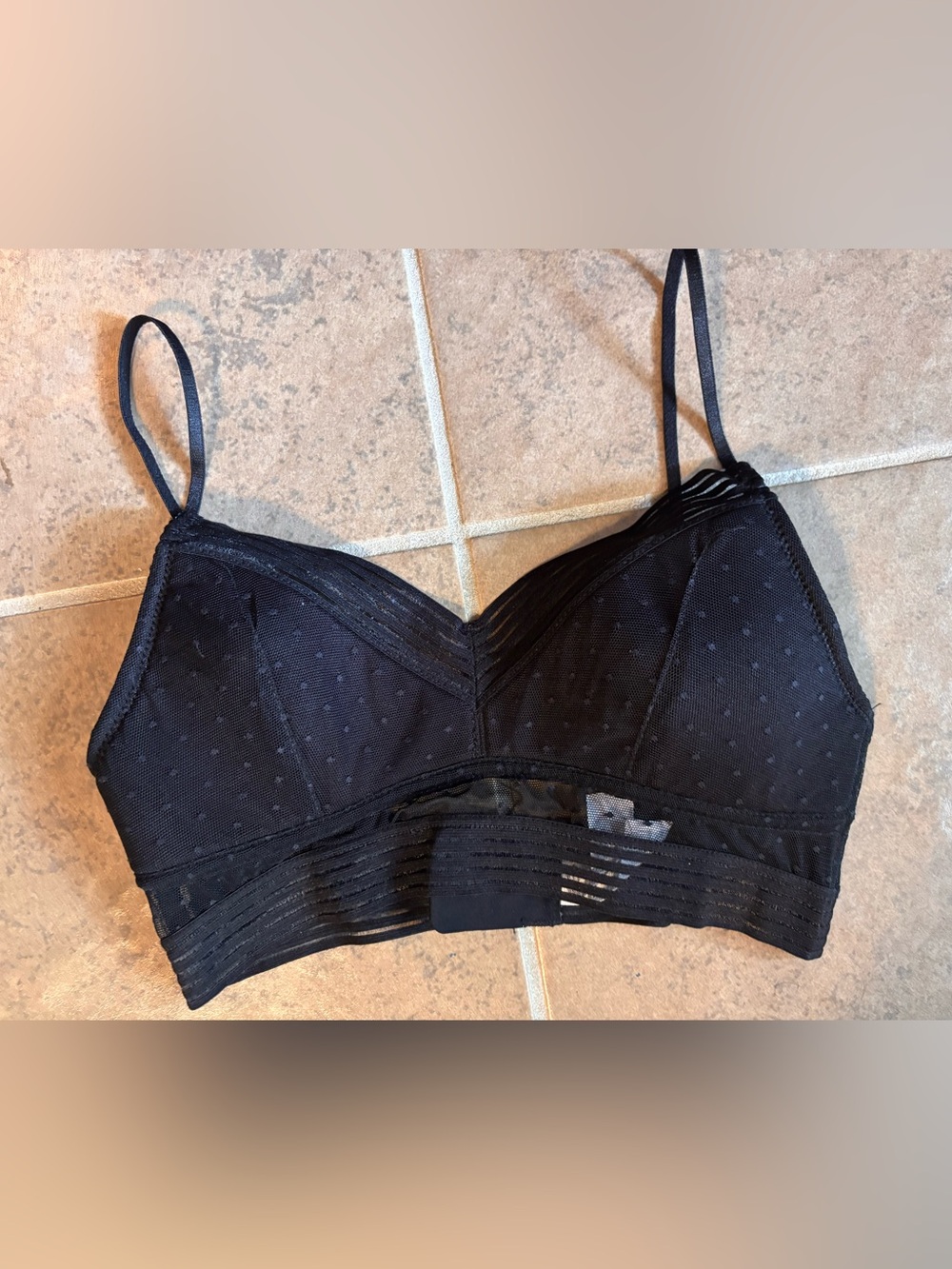 Black Sheer Polka-Dot Bralette - Women Intimates